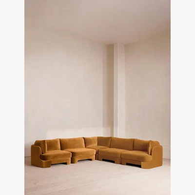 Soho Home Odell Deeper Sit Modular Sofa, Corner Sofa, Velvet Mustard UK