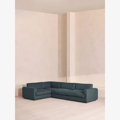 Soho Home Mossley Right L-Shape Sofa, Linen, Prussian Blue