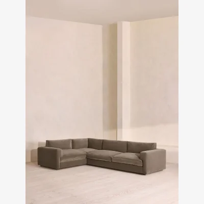 Soho Home Mossley Right L-Shape Sofa, Velvet, Taupe