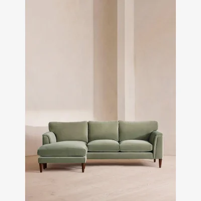 Soho Home Reya Chaise-End Sofa, Velvet, Seafoam, UK