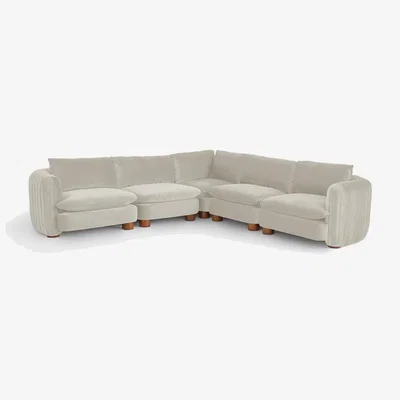 Soho Home Vivienne Modular Sofa, Corner Sofa, Velvet Porcelain