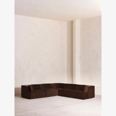 Soho Home Hamish Modular Sofa, Corner Sofa, Velvet, Chocolate