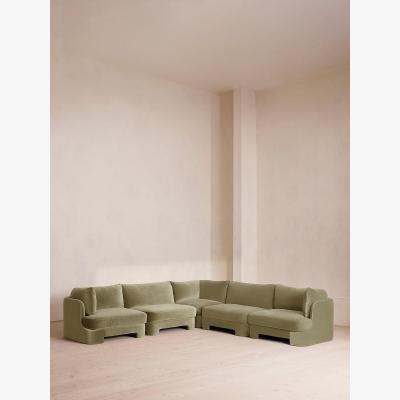 Soho Home Odell Deeper Sit Modular Sofa, Corner Sofa, Velvet Lichen UK