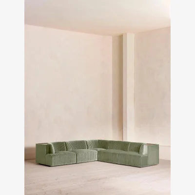Soho Home Hamish Modular Sofa, Corner Sofa, Velvet, Seafoam, UK