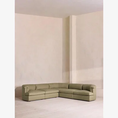 Soho Home Oona Modular Sofa, Corner Sofa, Linen, Sage, UK