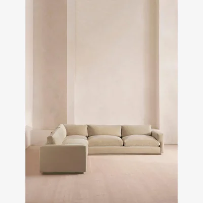 Soho Home Mossley Corner Sofa, Velvet, Oyster, UK