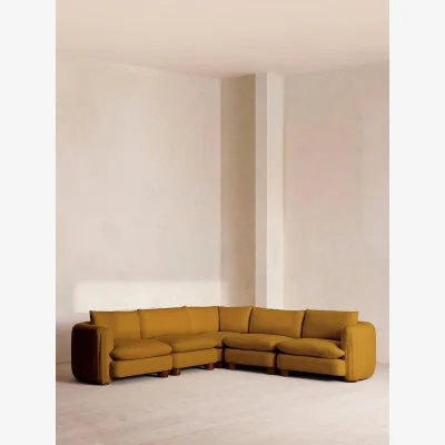 Soho Home Vivienne Modular Sofa, Corner Sofa, Linen, Turmeric, UK