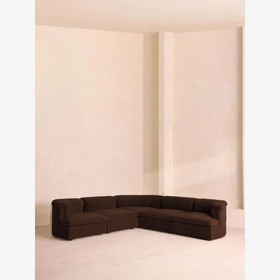 Soho Home Oona Modular Sofa, Corner Sofa, Velvet, Chocolate