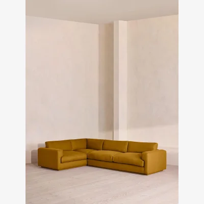 Soho Home Mossley Right L-Shape Sofa, Linen, Turmeric, UK
