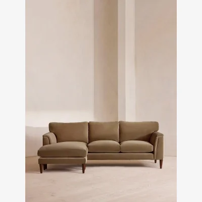 Soho Home Reya Chaise-End Sofa, Velvet, Truffle, UK