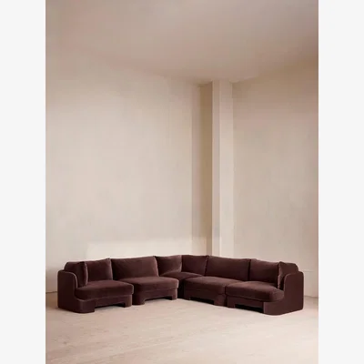 Soho Home Odell Deeper Sit Modular Sofa, Corner Sofa, Velvet, Aubergine, UK