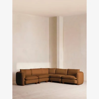 Soho Home Vivienne Deeper Sit Modular Sofa, Corner Sofa, Linen, Terracotta, UK