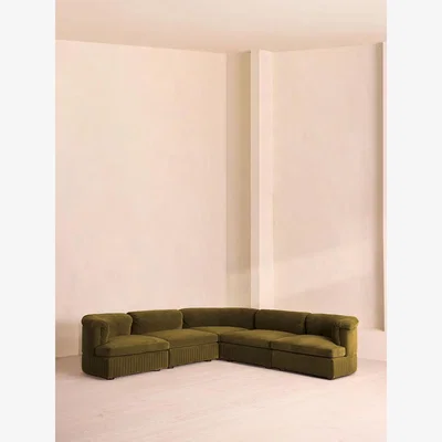 Soho Home Oona Modular Sofa, Corner Sofa, Velvet Olive