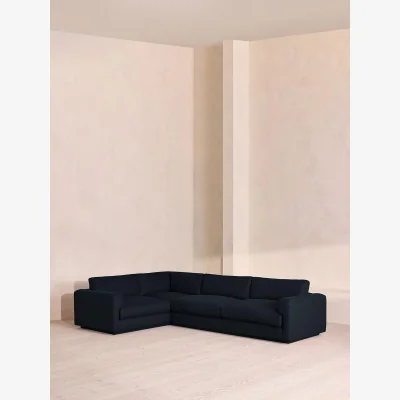 Soho Home Mossley Right L-Shape Sofa, Linen, Indigo