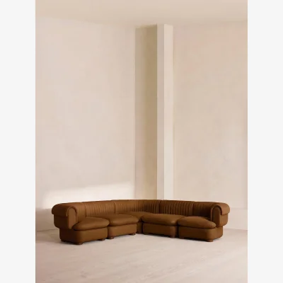 Soho Home Rava Modular Sofa, Corner Sofa, Linen, Terracotta, UK