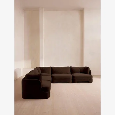Soho Home Odell Modular Sofa, Corner Sofa, Velvet, Chocolate
