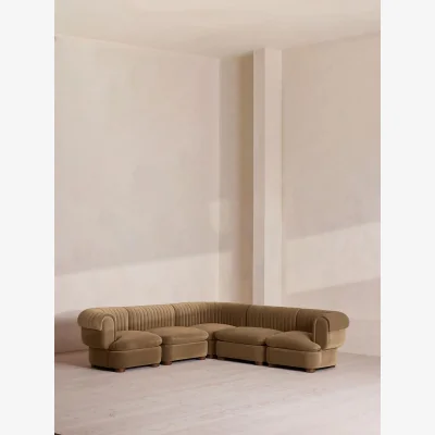Soho Home Rava Modular Sofa, Corner Sofa, Velvet, Truffle, UK