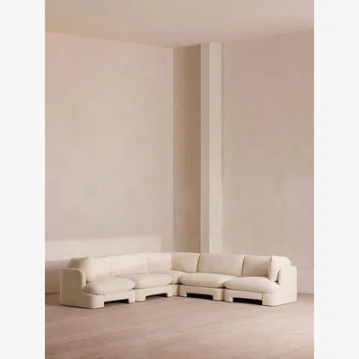 Soho Home Odell Deeper Sit Modular Sofa, Corner Sofa, Natural Boucle UK
