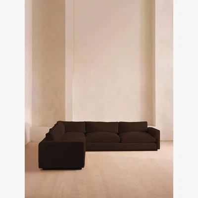 Soho Home Mossley Corner Sofa, Velvet, Chocolate