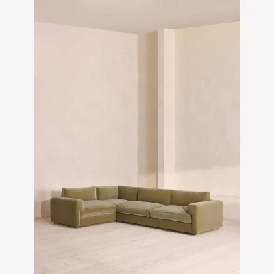 Soho Home Mossley Right L-Shape Sofa, Velvet, Lichen