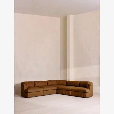 Soho Home Oona Deep Sit Modular Sofa, Corner Sofa, Linen, Terracotta, UK