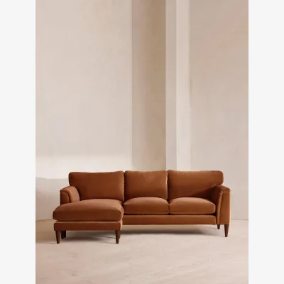 Soho Home Reya Chaise-End Sofa, Velvet, Cinnamon, UK