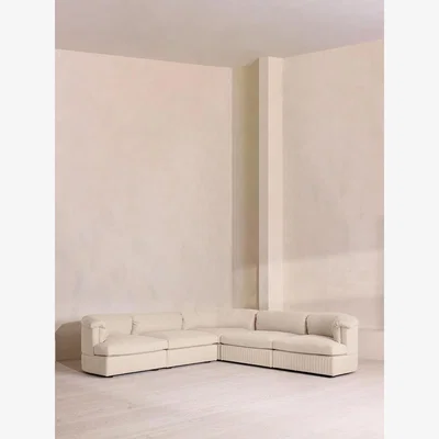 Soho Home Oona Modular Sofa, Corner Sofa, Linen, Bisque, UK