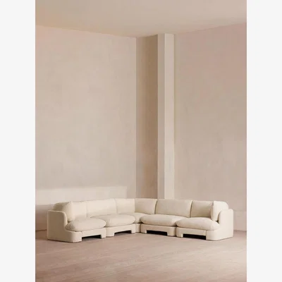 Soho Home Odell Modular Sofa, Corner Sofa, Boucle, Natural