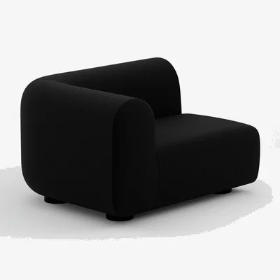 Tom Dixon Tom Dixon - PLUMP Sofa Right Facing Arm Module - Black (Kvadrat Hallingdal 0190)