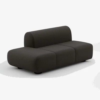Tom Dixon Tom Dixon - PLUMP Sofa Left Facing Backrest Module - Dark Grey (Kvadrat Divina Melange 0180)