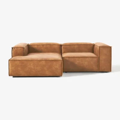 Westwing Modular Recycled Leather Corner Sofa Lennon (2-seater)