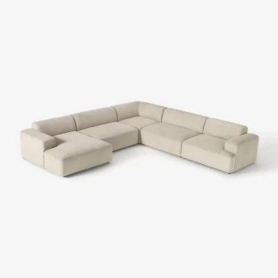 Westwing XL Corduroy Corner Sofa Melva