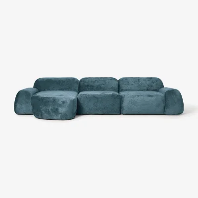 Westwing Modular Teddy Bouclé Corner Sofa Wolke (4-seater)