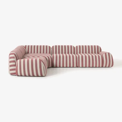 Westwing Modular Striped Corner Sofa Wolke (4-seater)