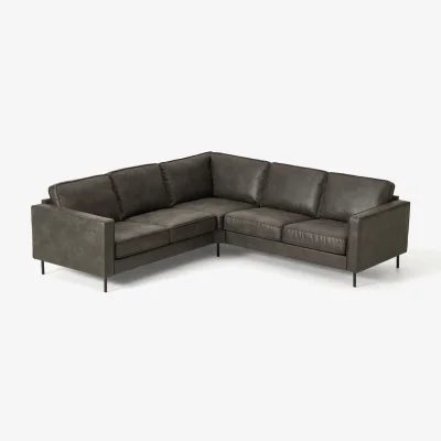 Westwing Large Recycled Leather Corner Sofa Hunter