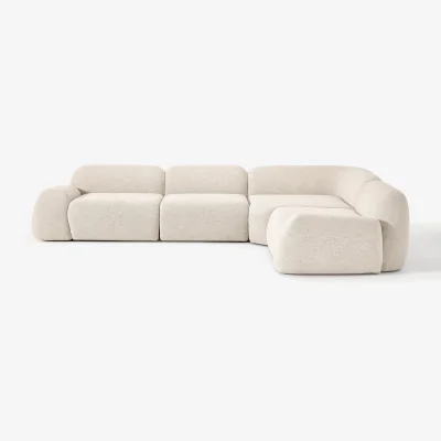Westwing Modular Bouclé Corner Sofa Wolke (4-seater)