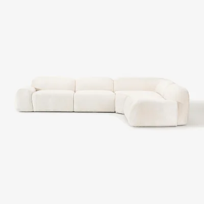 Westwing Modular Teddy-Bouclé Corner Sofa Wolke (4-seater)
