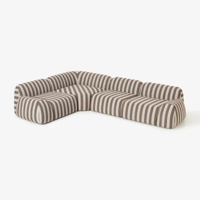 Westwing Modular Striped Corner Sofa Wolke (4-seater)