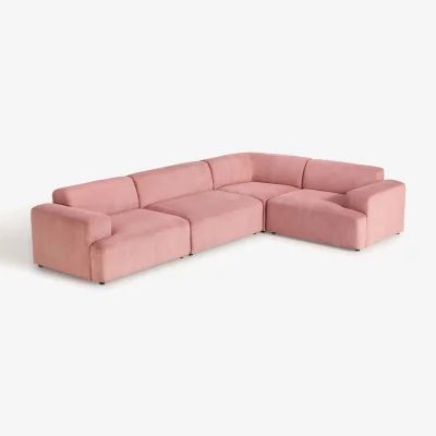 Westwing Large Corduroy Corner Sofa Melva (4-seater)