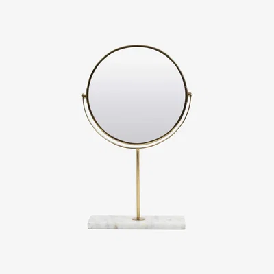 Barker and Stonehouse Gold Mirror on Marble Stand