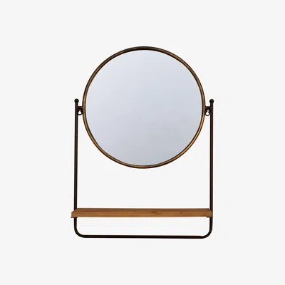 Barker and Stonehouse Brass Mirror with Shelf