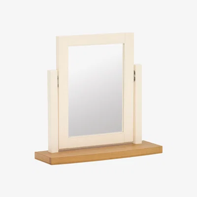 Barker and Stonehouse Carrington Ivory & Oak Vanity Mirror, Neutral Oak Wood | Barker & Stonehouse