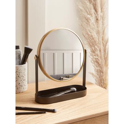 Cox and Cox NEW Black & Brass Table Mirror