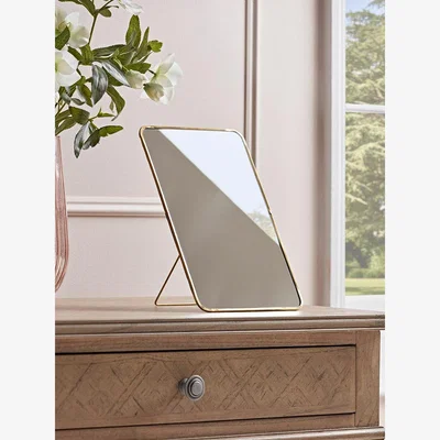 Cox and Cox Antique Brass Rectangle Table Mirror