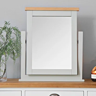 Chiltern Oak Furniture Hampshire Grey Painted Oak Dressing Table Mirror