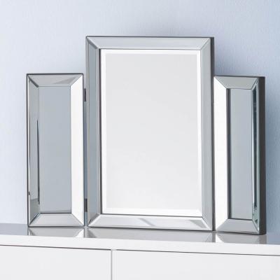Dunelm Soprano Folding Dressing Table Mirror Silver Effect