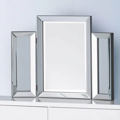 Dunelm Soprano Folding Dressing Table Mirror Silver Effect