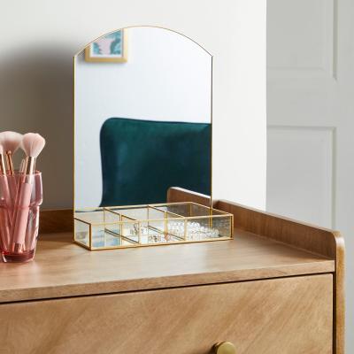 Dunelm Gold Effect Trim Dressing Table Mirror 35cm Gold Effect