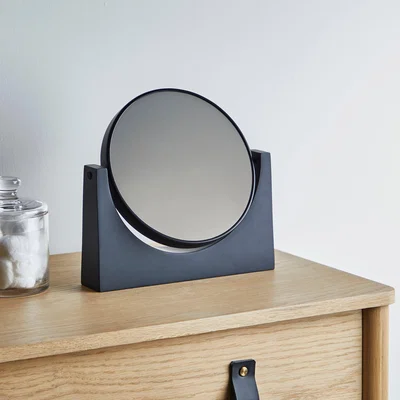 Dunelm Elements Matt Black Pedestal Mirror Black