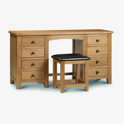 Dunelm Julian Bowen Marlborough Twin Pedestal Dressing Table Natural